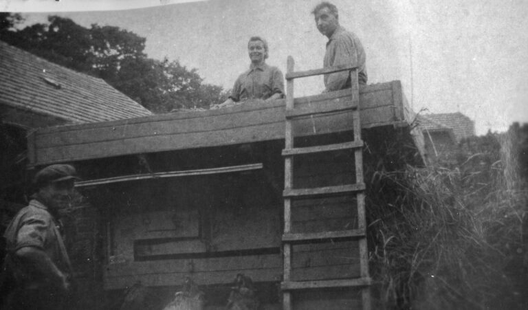 boven rechts op de dorsmachine: Sjeng Schmitz
(foto 093-1)